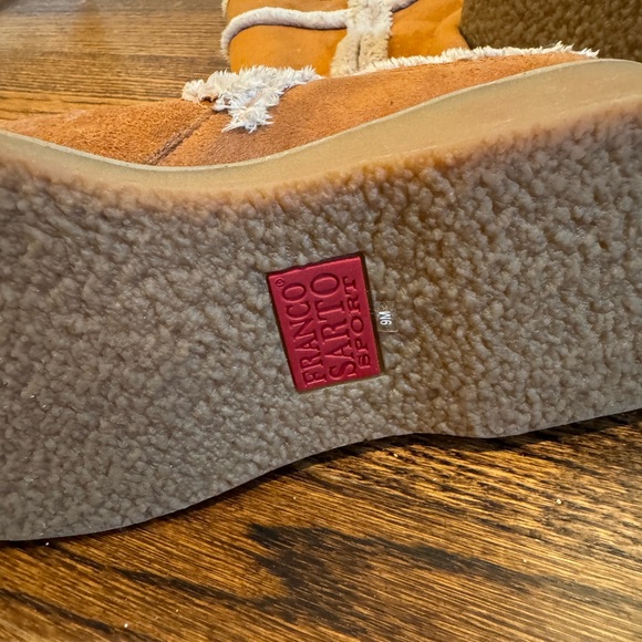 Women’s Franco Sarto sport shearling lined suede brown boots size 9 - Picture 7 of 8